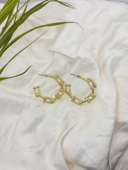 Gold Open Hoop Earrings