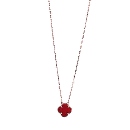 Silver Clover Leaf Necklace - Timeless Symbol, Vibrant Touch