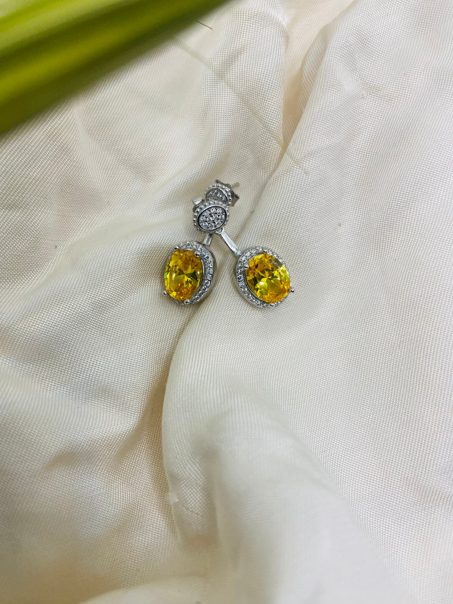 Yellow Stone Drop Earrings