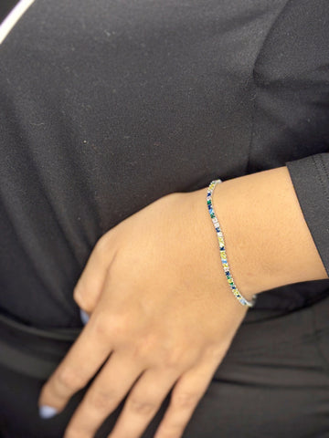 Multi-Color CZ Tennis Bracelet - Radiant Spectrum, Delicate Shine NoorDazzle