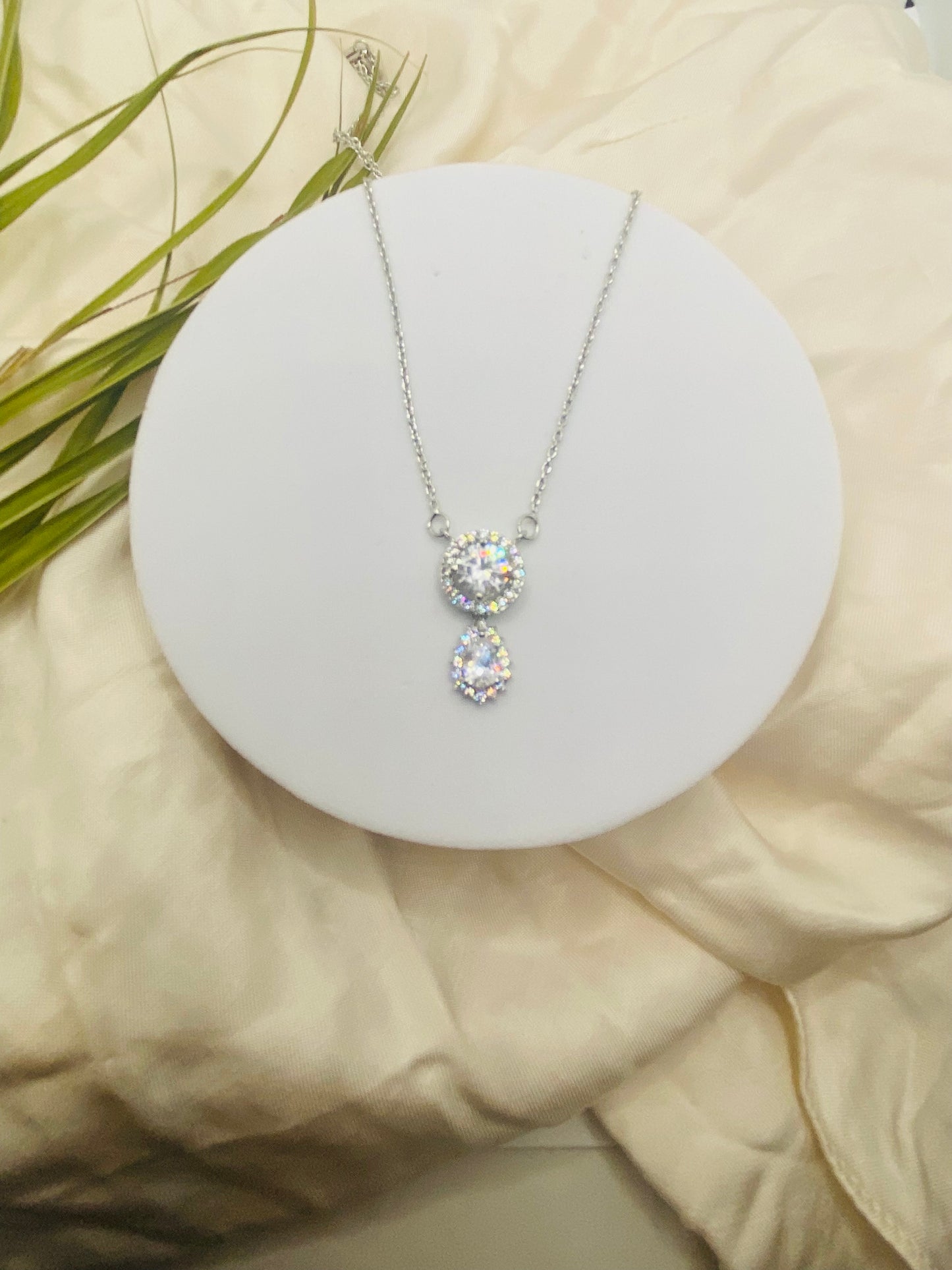 White Crystal Necklace – 92.5 Sterling Silver