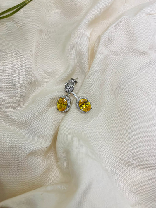 Yellow Stone Drop Earrings