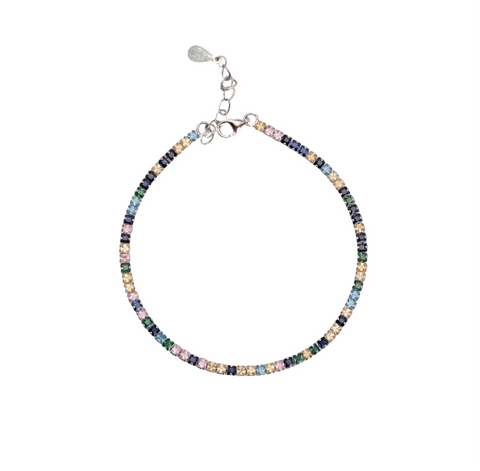 Multi-Color CZ Tennis Bracelet - Radiant Spectrum, Delicate Shine NoorDazzle