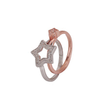 Two-Tone Star Ring - Celestial Charm, Sparkling Layers NoorDazzle