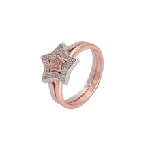 Two-Tone Star Ring - Celestial Charm, Sparkling Layers NoorDazzle