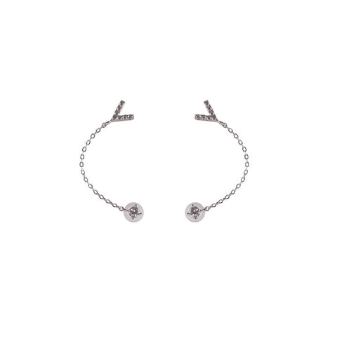 Silver Chain Threader Earrings - Delicate Sparkle, Modern Flow NoorDazzle