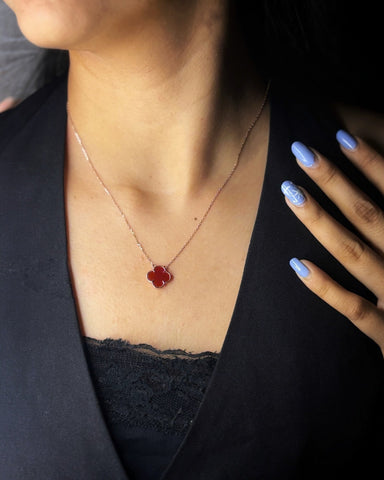 Silver Clover Leaf Necklace - Timeless Symbol, Vibrant Touch NoorDazzle