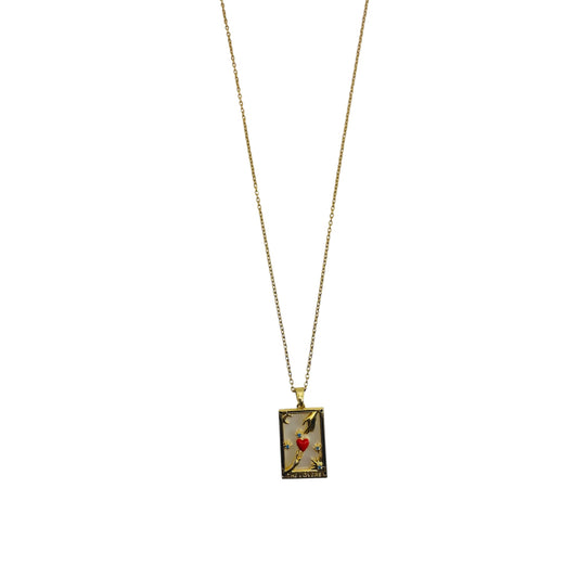 Rectangular Heart Charm Pendant Chain