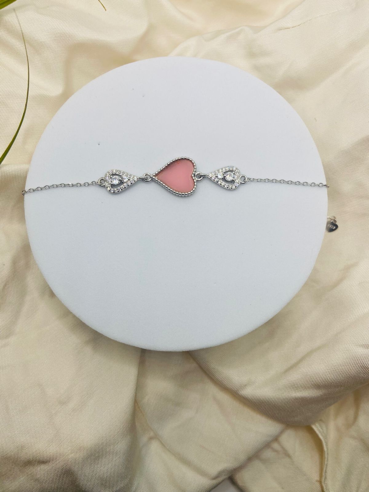 Pink Heart Charm Bracelet