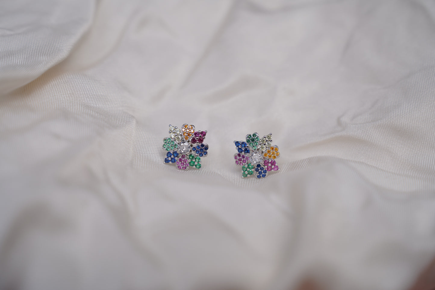 Multicolor Flower-Shaped Earrings