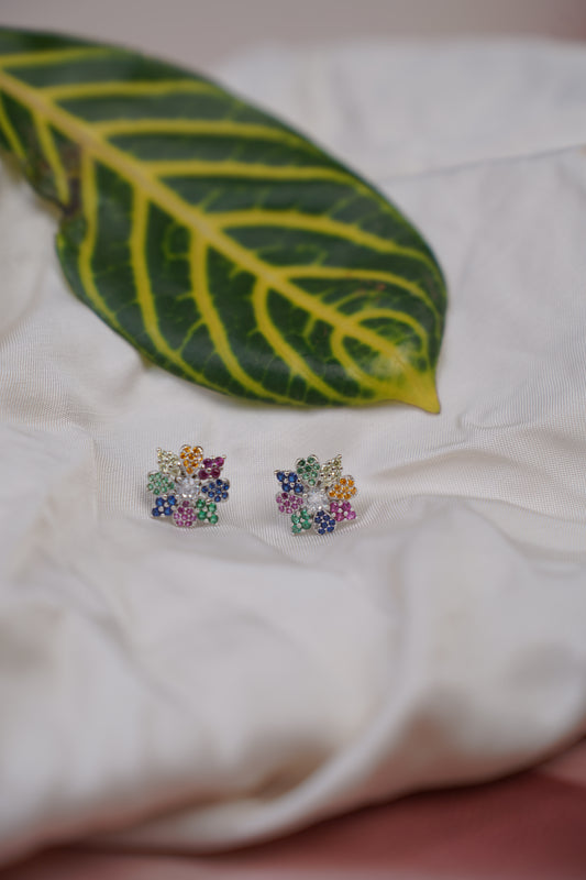 Multicolor Flower-Shaped Earrings