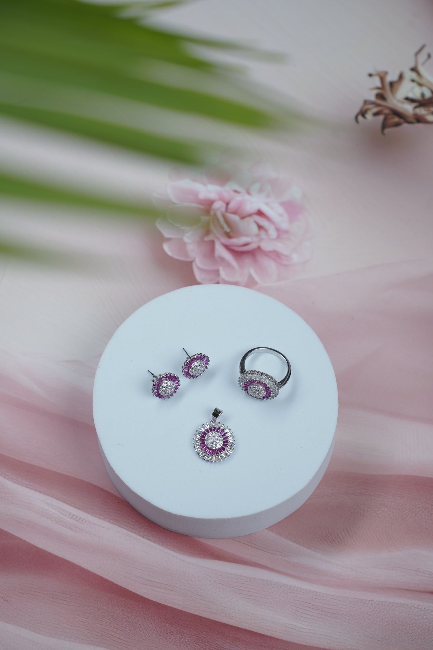 Blush Radiance Sterling Silver Jewellery Set